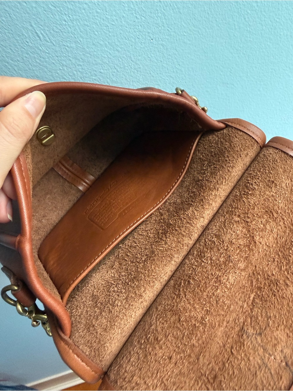 Vintage Coach Bag Winnie Mini Willis Style #9023 Brown Leather Crossbody 1990s - Picture 12 of 14
